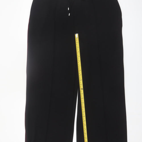 Dunnes Women Black Wide-Leg Drawstring Trousers Size M