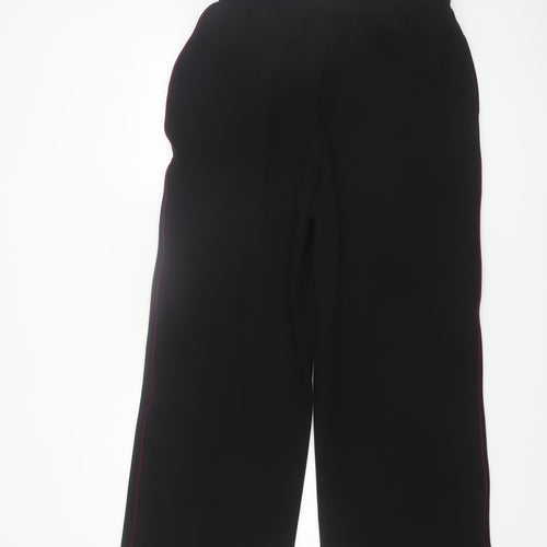 Dunnes Women Black Wide-Leg Drawstring Trousers Size M