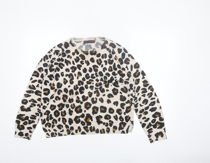 Marks and Spencer Women’s Beige Leopard Print Acrylic Jumper Size 14