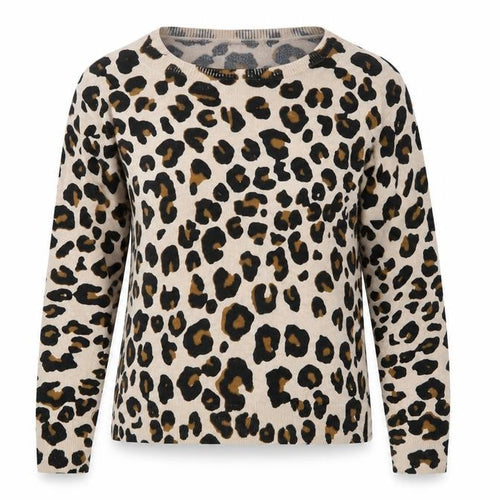 Marks and Spencer Women’s Beige Leopard Print Acrylic Jumper Size 14