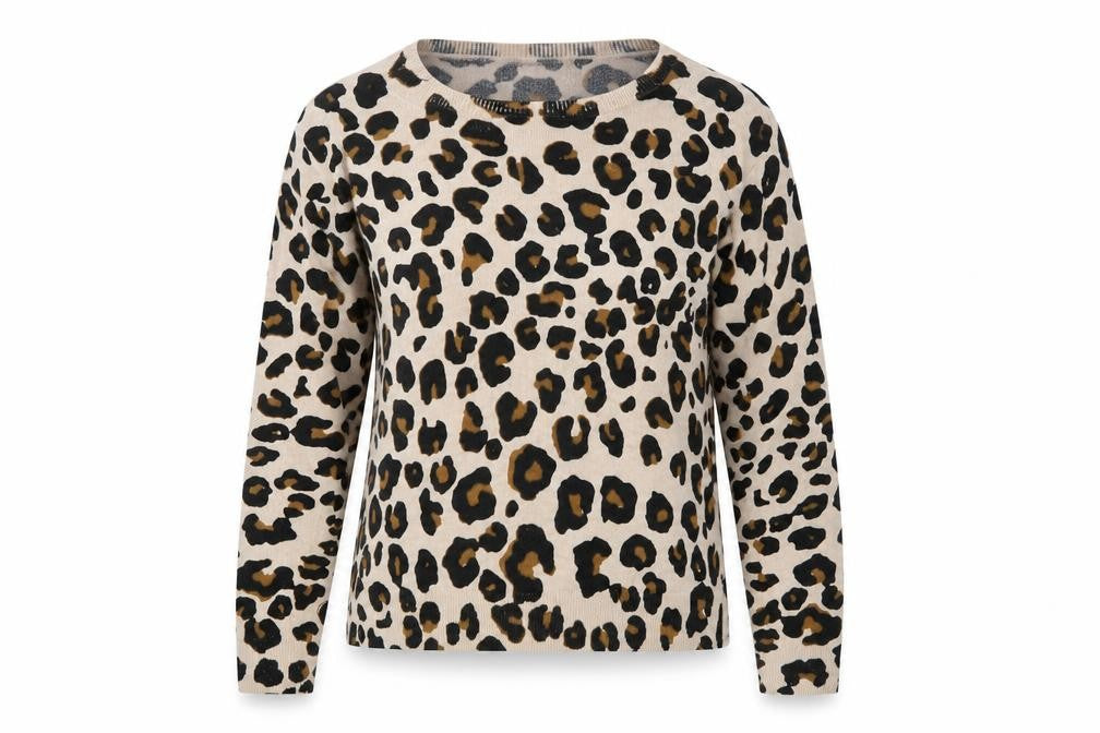 Marks and Spencer Women’s Beige Leopard Print Acrylic Jumper Size 14