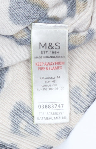 Marks and Spencer Women’s Beige Leopard Print Acrylic Jumper Size 14