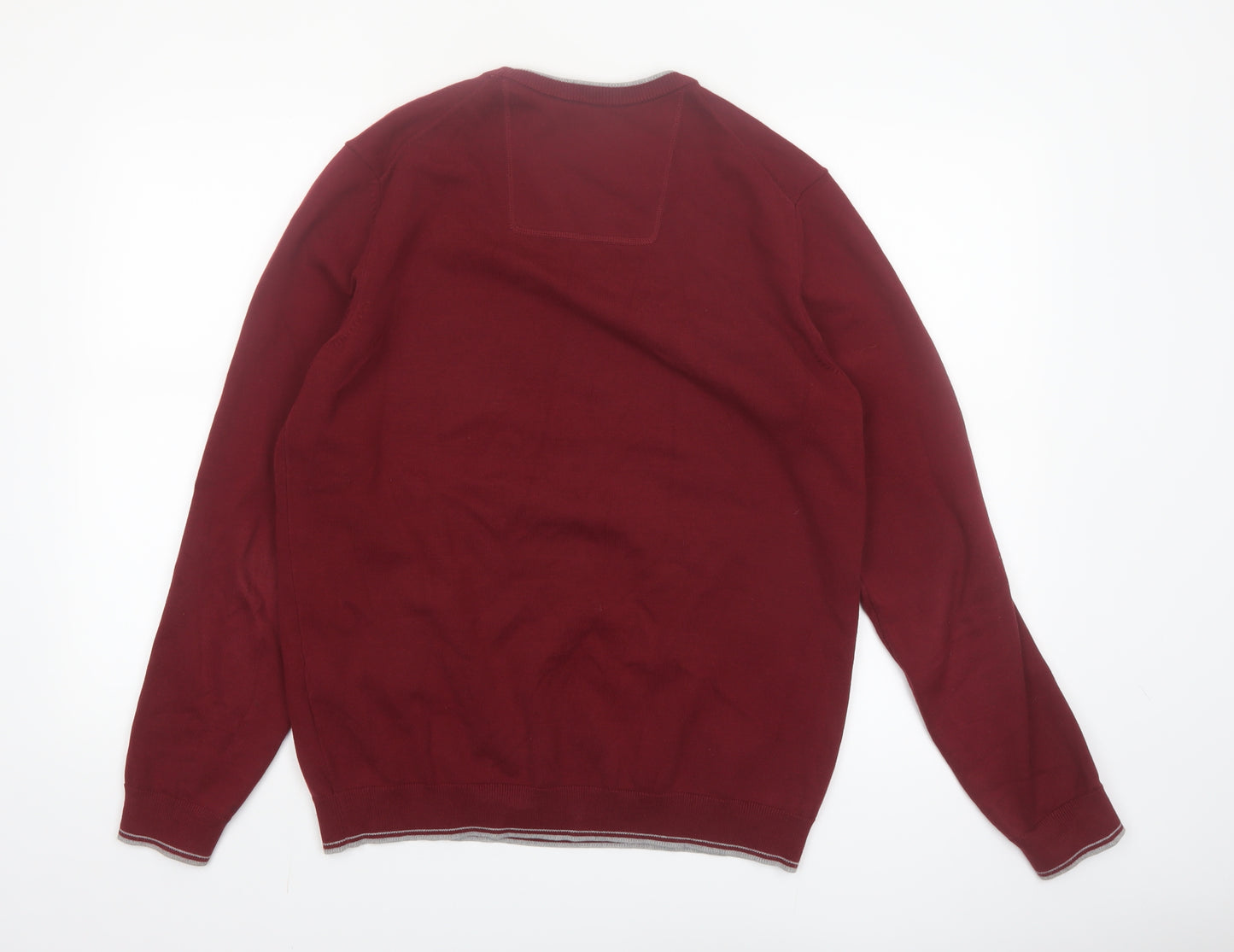 Hugo Boss Men’s Red Cotton Knit Crew Neck Jumper Size L