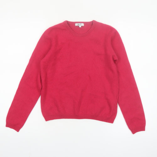 EWM Women Red 100% Cashmere Crew Neck Pullover Jumper Size S