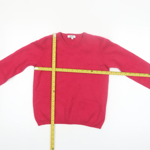 EWM Women Red 100% Cashmere Crew Neck Pullover Jumper Size S