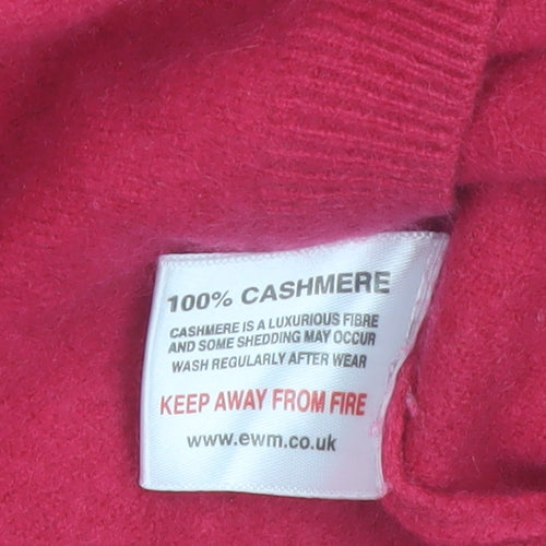EWM Women Red 100% Cashmere Crew Neck Pullover Jumper Size S