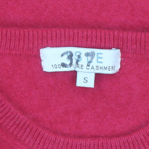 EWM Women Red 100% Cashmere Crew Neck Pullover Jumper Size S