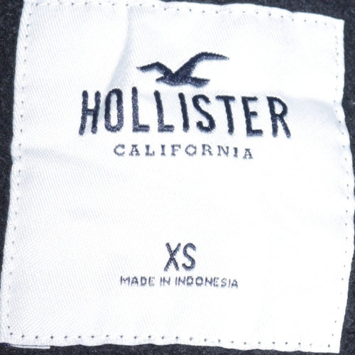 Hollister Womens Black XS Pullover Hoodie with Logo Detail