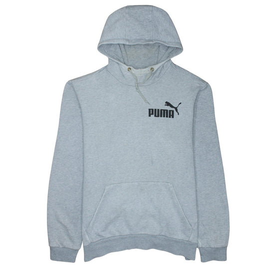 Puma Men's Grey Pullover Hoodie Size L Fleece Sportswear