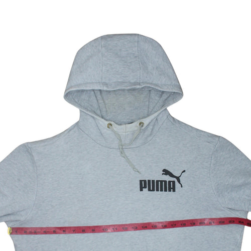 Puma Men's Grey Pullover Hoodie Size L Fleece Sportswear