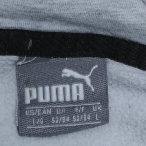 Puma Men's Grey Pullover Hoodie Size L Fleece Sportswear