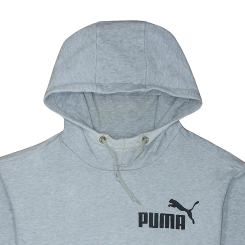 Puma Men's Grey Pullover Hoodie Size L Fleece Sportswear