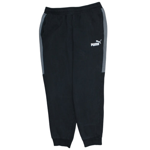Puma Men's Black Jogger Trousers L Elastic Waist Fleece