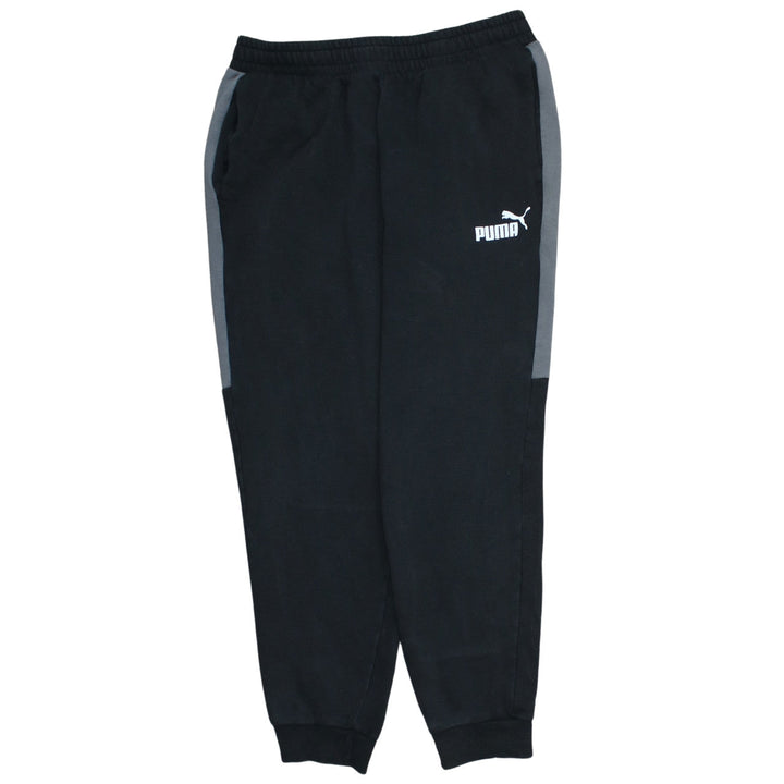 Puma Men's Black Jogger Trousers L Elastic Waist Fleece