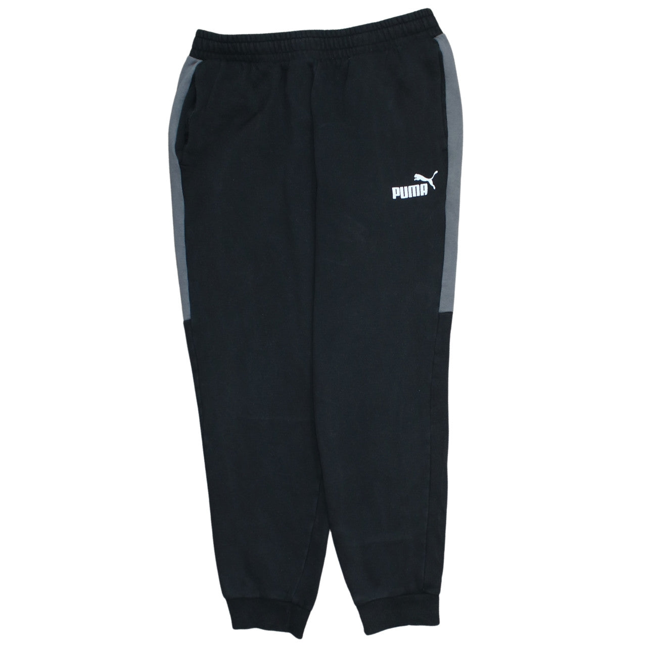 Puma Men's Black Jogger Trousers L Elastic Waist Fleece
