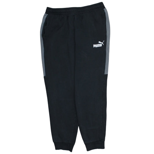 Puma Men's Black Jogger Trousers L Elastic Waist Fleece