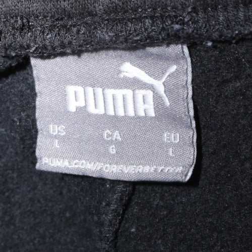 Puma Men's Black Jogger Trousers L Elastic Waist Fleece