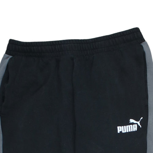 Puma Men's Black Jogger Trousers L Elastic Waist Fleece