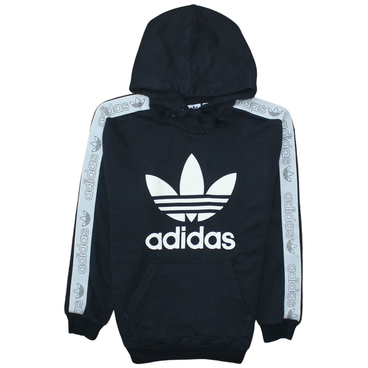 Adidas Womens Black XS Pullover Hoodie with Logo Trim