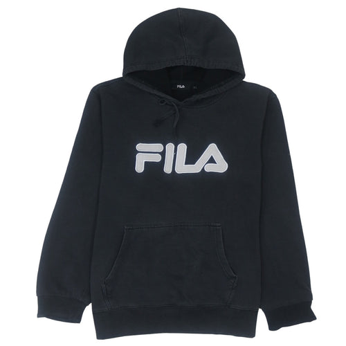 FILA Men's Black Pullover Logo Hoodie Size M