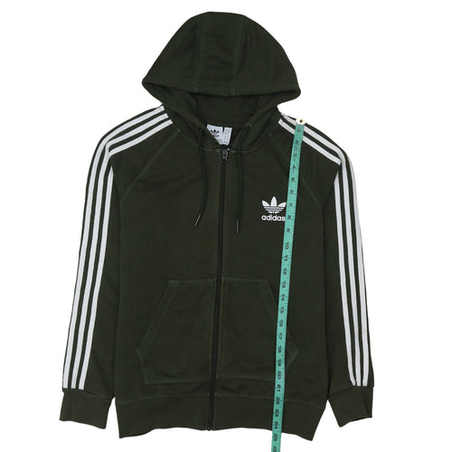 Adidas Womens Green Full Zip Hoodie Size 16 Hooded Sweatshirt