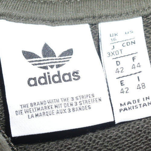 Adidas Womens Green Full Zip Hoodie Size 16 Hooded Sweatshirt