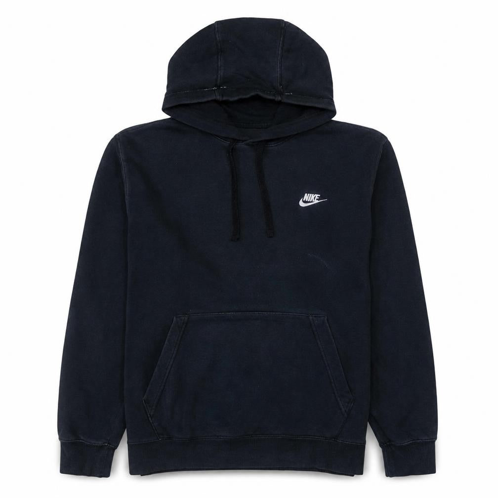 Front view of Nike Men's Black Pullover Hoodie L Logo Fleece Sweatshirt
