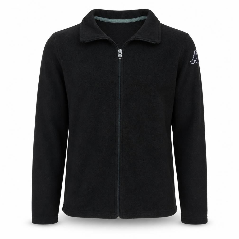Front view of Kappa Men's Black Fleece Full Zip Jacket, size M