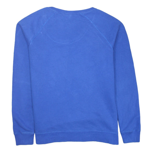 Nike Womens Blue Logo Pullover Sweatshirt Size L Cotton Blend
