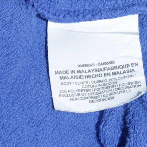 Nike Womens Blue Logo Pullover Sweatshirt Size L Cotton Blend