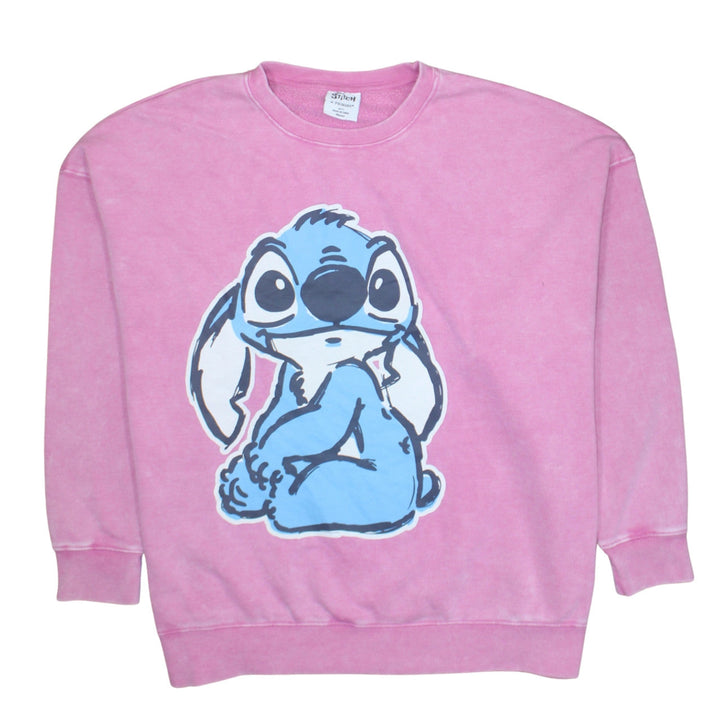 Disney Stitch Pink Pullover Sweatshirt Women L Primark