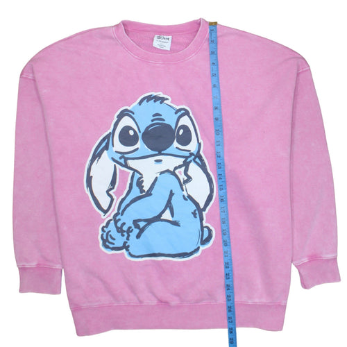 Disney Stitch Pink Pullover Sweatshirt Women L Primark