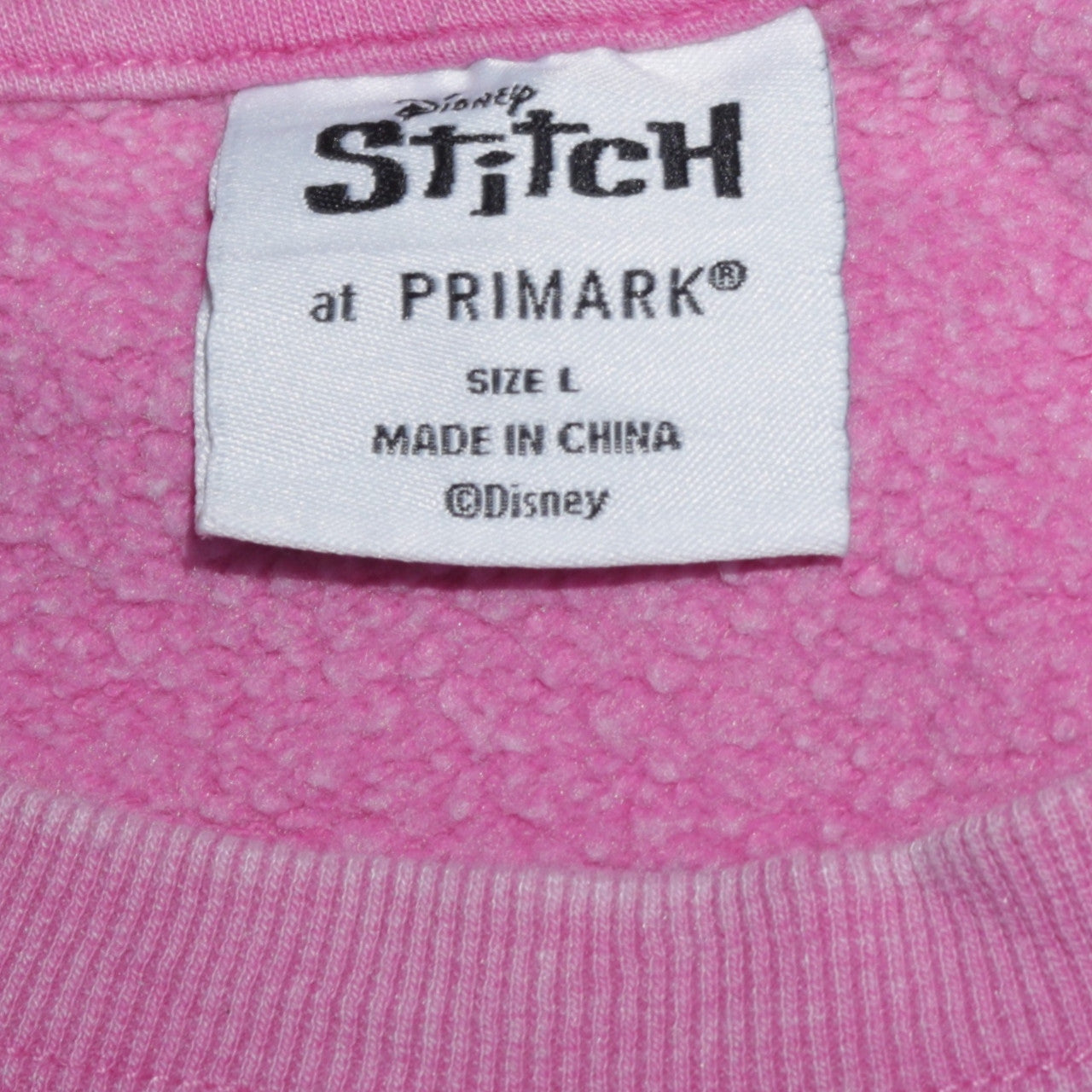 Disney Stitch Pink Pullover Sweatshirt Women L Primark
