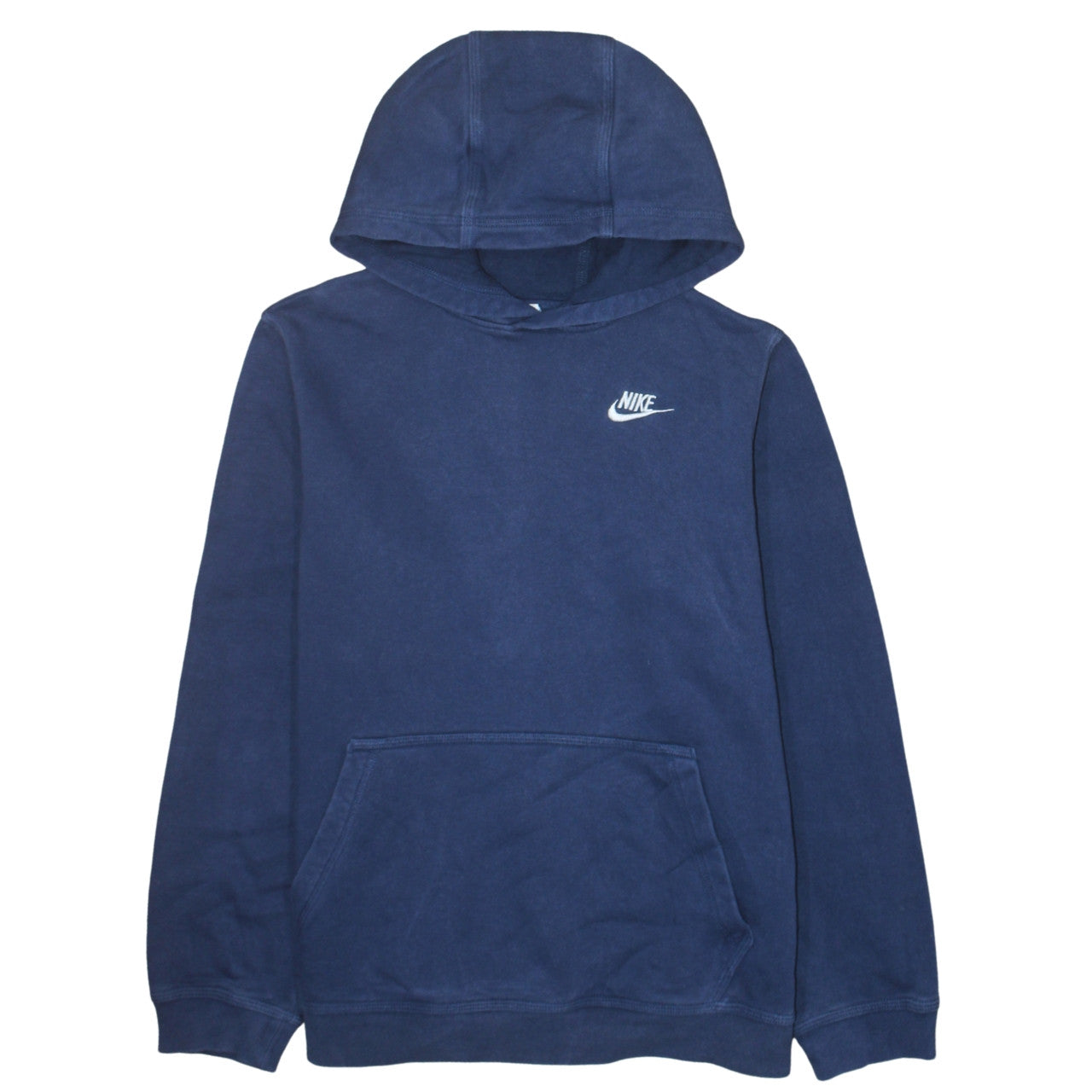 Nike Boys Blue Pullover Hoodie Sweatshirt L 147–158cm Fleece Logo