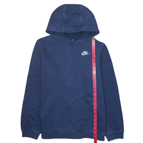 Nike Boys Blue Pullover Hoodie Sweatshirt L 147–158cm Fleece Logo