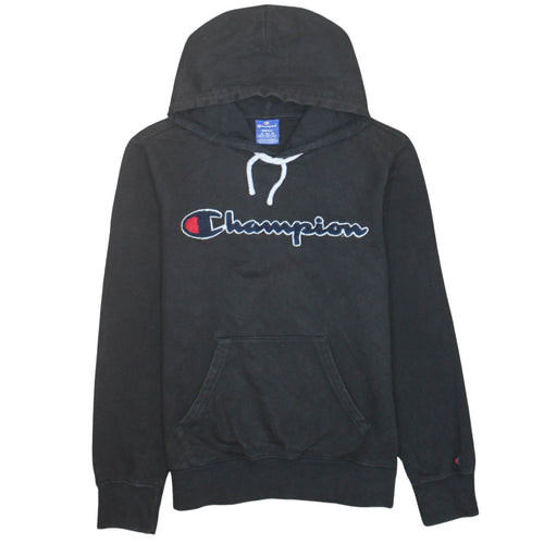 Champion Men's Black Small Pullover Hoodie with Embroidered Logo