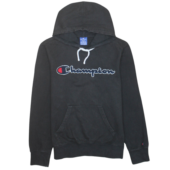 Champion Men's Black Small Pullover Hoodie with Embroidered Logo