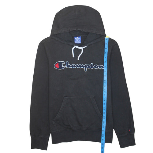 Champion Men's Black Small Pullover Hoodie with Embroidered Logo