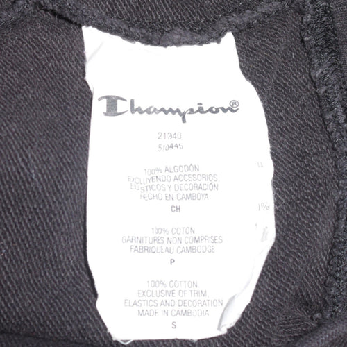 Champion Men's Black Small Pullover Hoodie with Embroidered Logo
