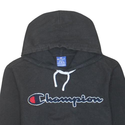 Champion Men's Black Small Pullover Hoodie with Embroidered Logo