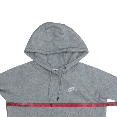 Nike Women Grey Small Pullover Hoodie Sweatshirt Cotton Blend