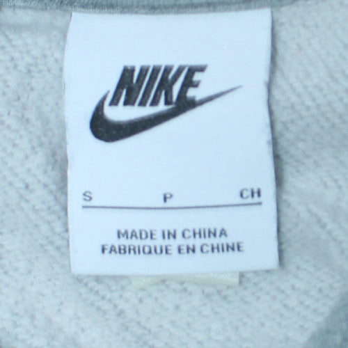 Nike Women Grey Small Pullover Hoodie Sweatshirt Cotton Blend