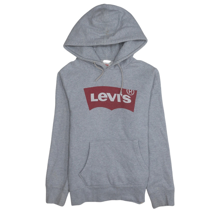 Levi's Women Grey Pullover Hoodie XS Logo Print Casual Sweatshirt