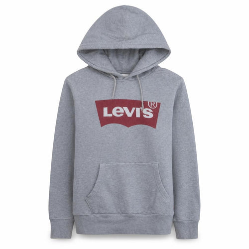 Levi's Women Grey Pullover Hoodie XS Logo Print Casual Sweatshirt