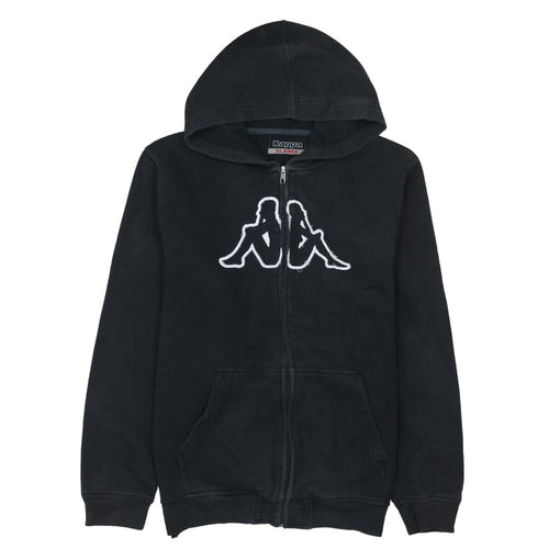 Kappa Men's Black Full Zip Hoodie XL Logo Fleece Sweatshirt