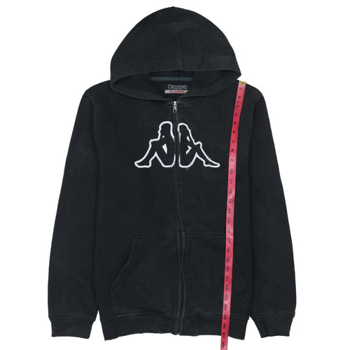 Kappa Men's Black Full Zip Hoodie XL Logo Fleece Sweatshirt