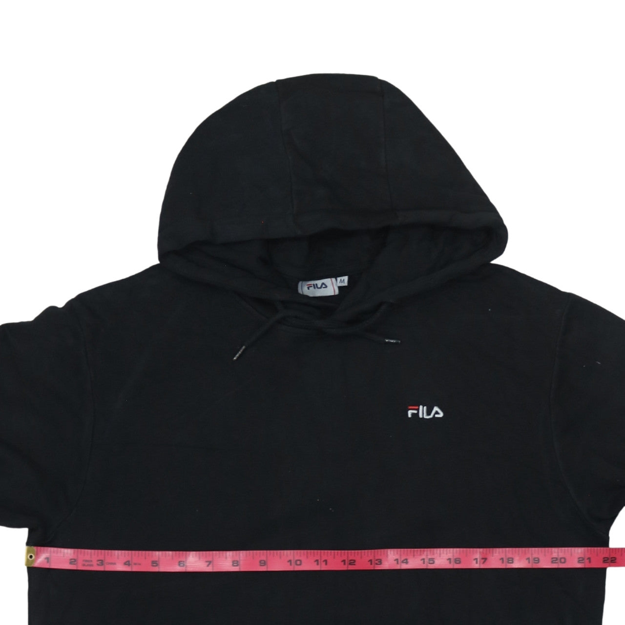 Fila Men's Black Pullover Hoodie Medium Logo Hooded Sweatshirt