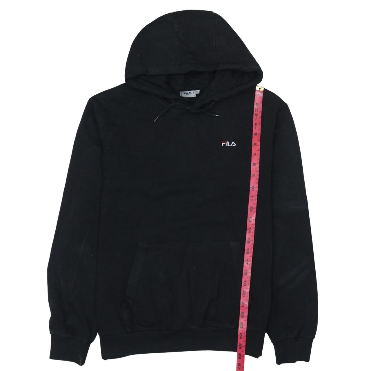 Fila Men's Black Pullover Hoodie Medium Logo Hooded Sweatshirt