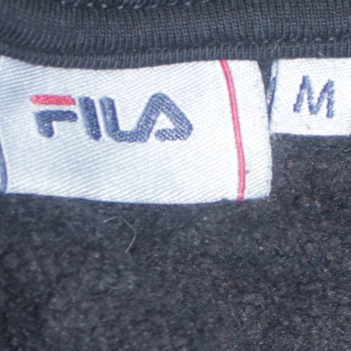 Fila Men's Black Pullover Hoodie Medium Logo Hooded Sweatshirt