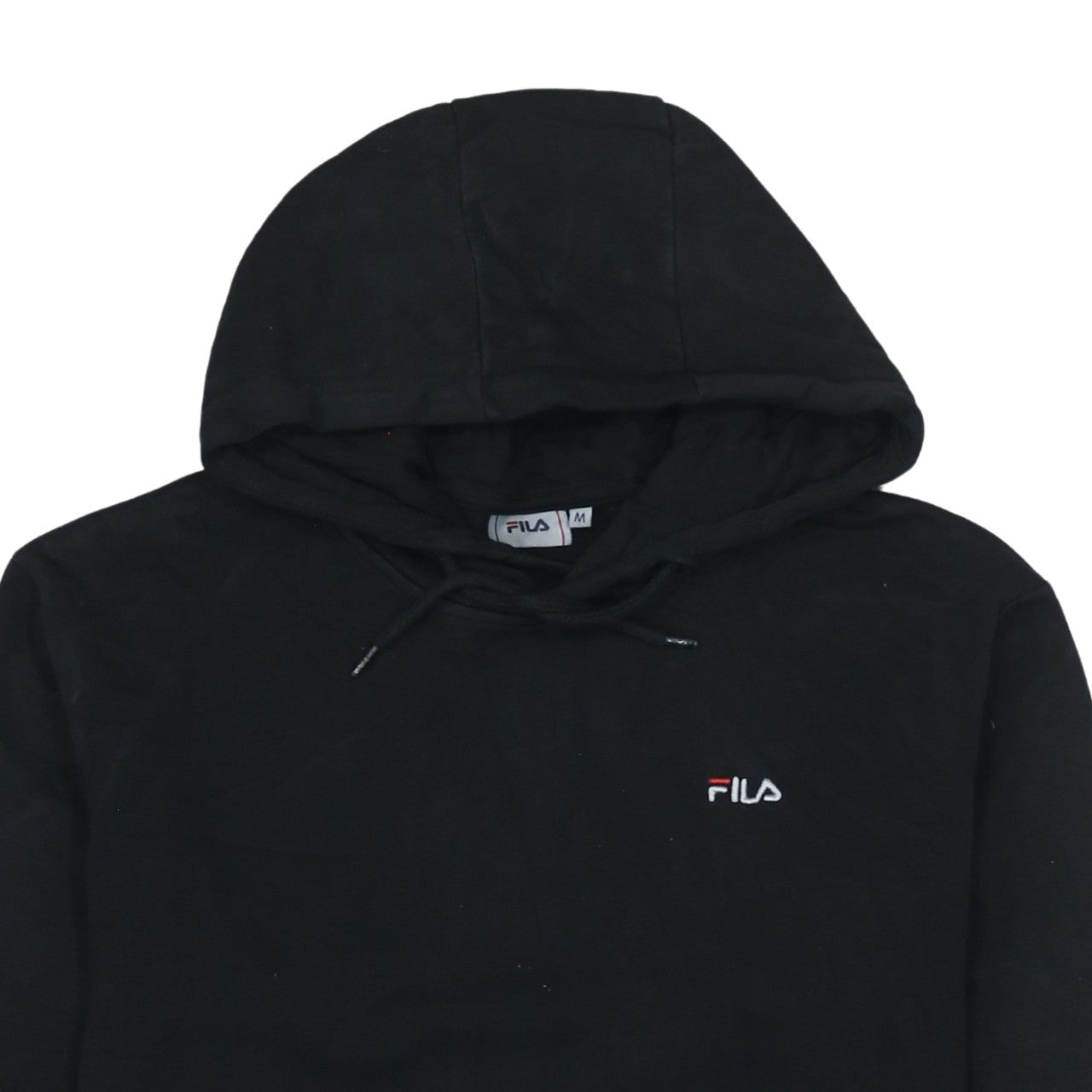 Fila Men's Black Pullover Hoodie Medium Logo Hooded Sweatshirt